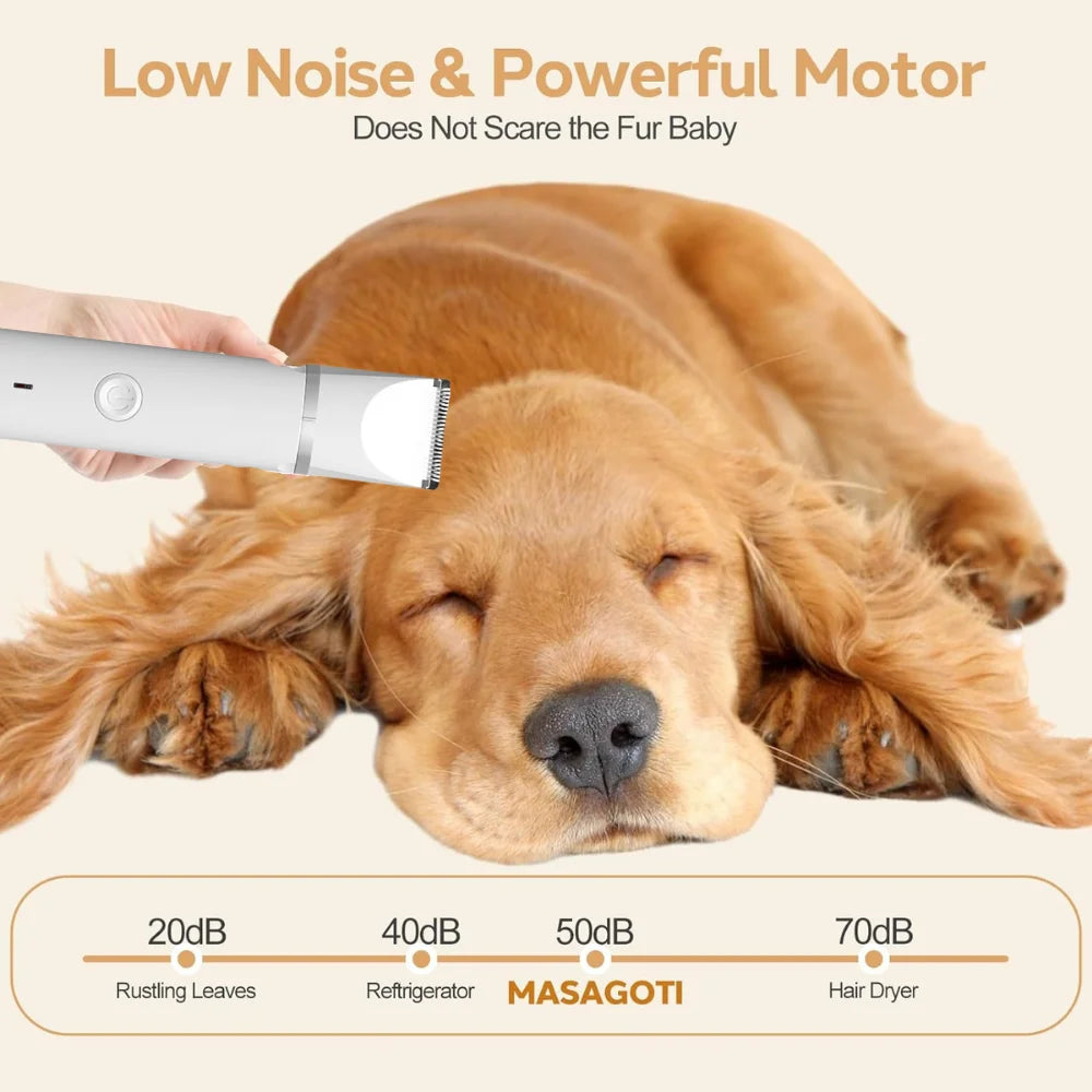 4 in 1 Rechargeable Cordless Pet Clipper Grooming Kit Low Noise USB Electric Dog Trimmer