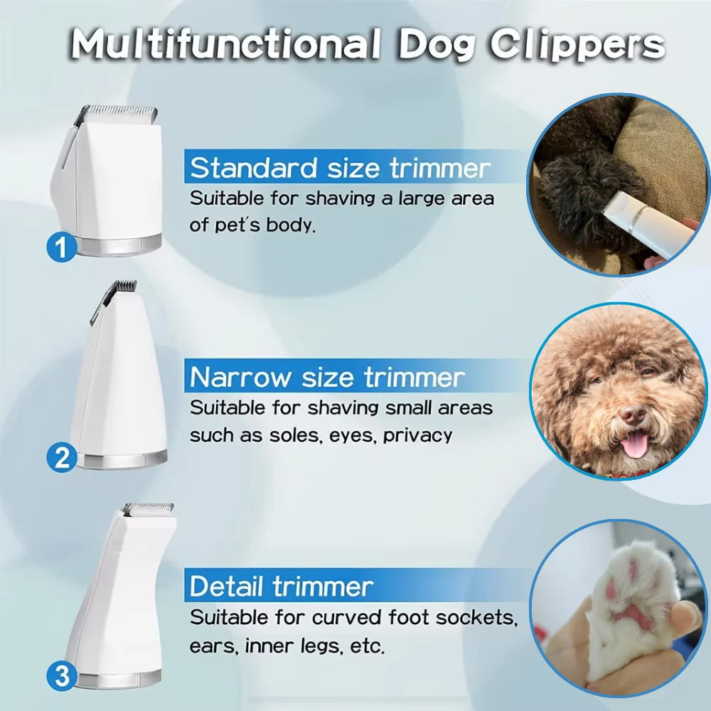 4 in 1 Rechargeable Cordless Pet Clipper Grooming Kit Low Noise USB Electric Dog Trimmer