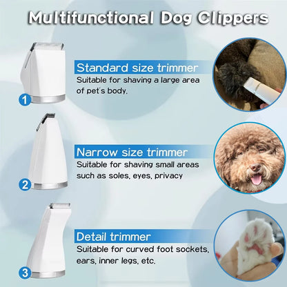 4 in 1 Rechargeable Cordless Pet Clipper Grooming Kit Low Noise USB Electric Dog Trimmer