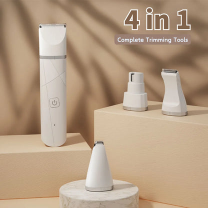 4 in 1 Rechargeable Cordless Pet Clipper Grooming Kit Low Noise USB Electric Dog Trimmer